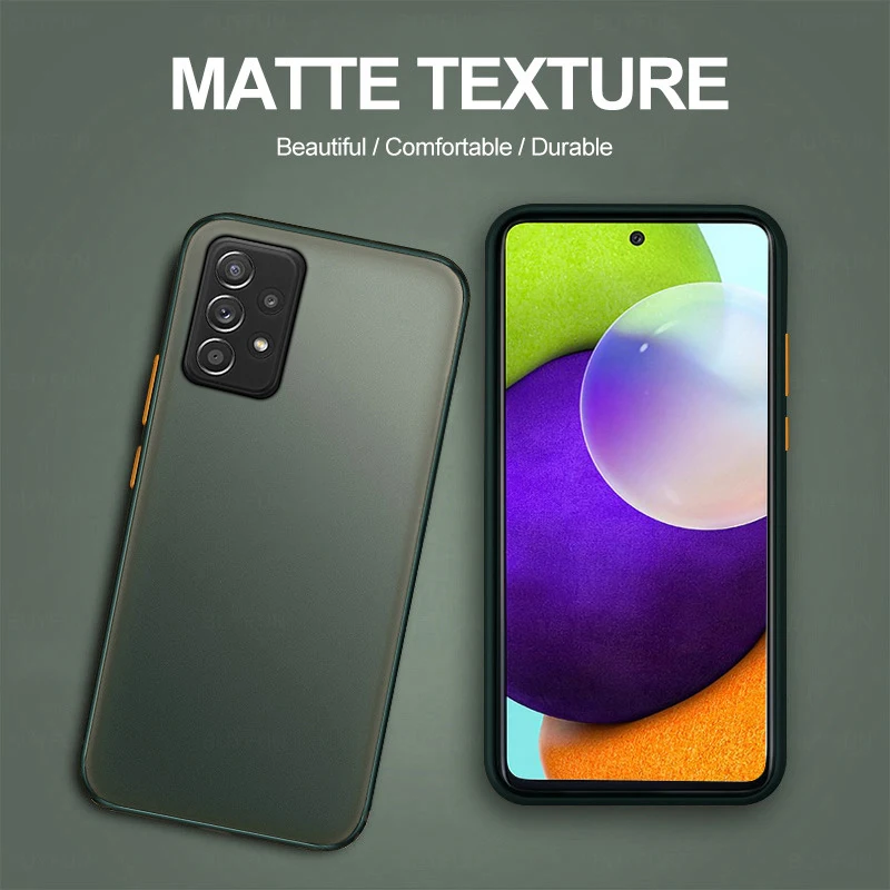 Matte โปร่งแสงสำหรับ Samsung Galaxy A52นุ่มซิลิโคนสำหรับ Samsung A52S 5G 52กล้องเลนส์กันกระแทก shell Coque