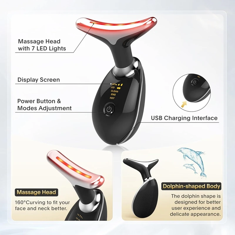7-In-1 massaggiatore viso antirughe dispositivo per scolpire il viso dispositivo per la cura della pelle degli occhi del collo del viso per donne e uomini durevole