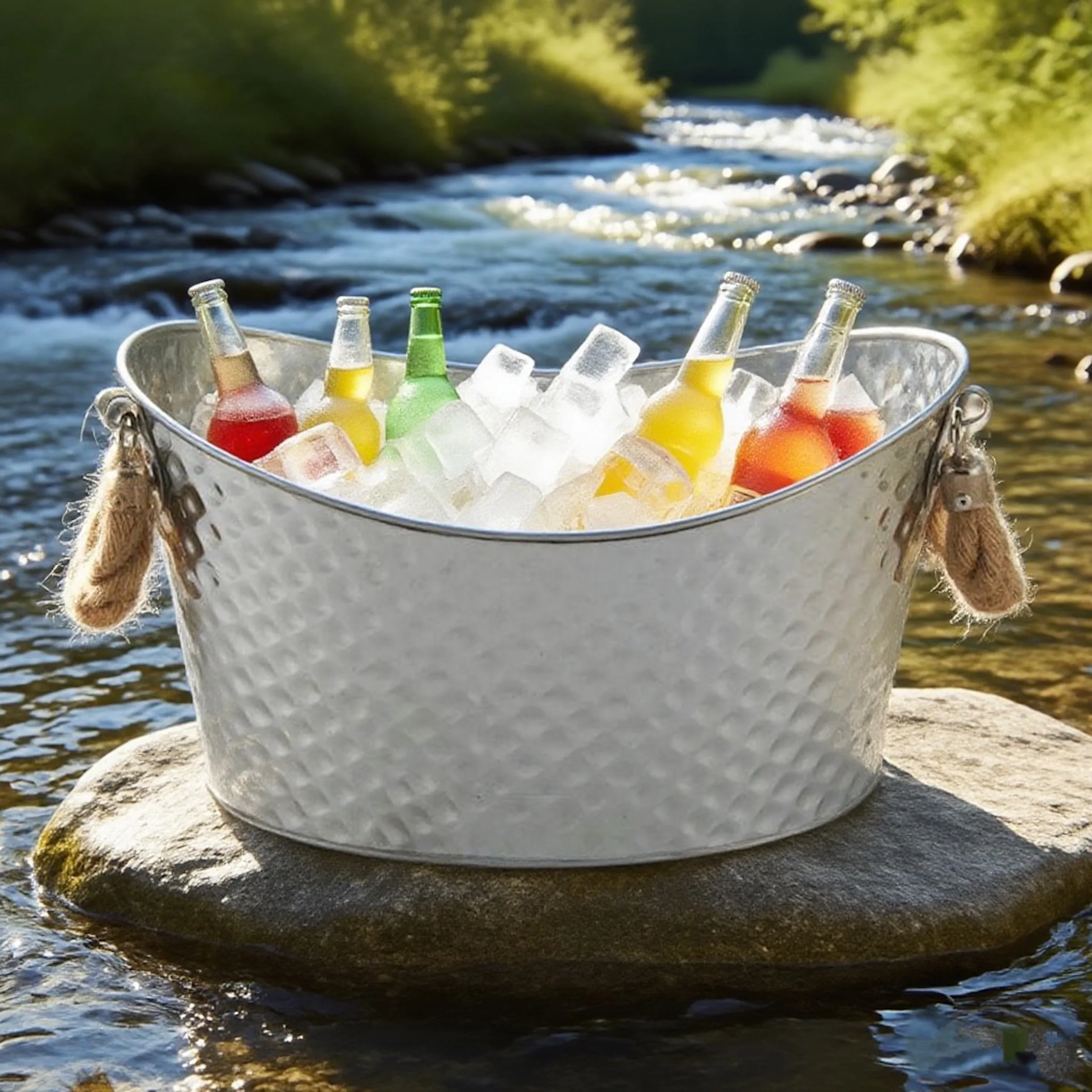 

Металлическое ведро для напитков в форме слитка из нержавеющей стали, большое ведро для льда, вечерние на открытом воздухе, охлаждающее ведро для льда для шампанского