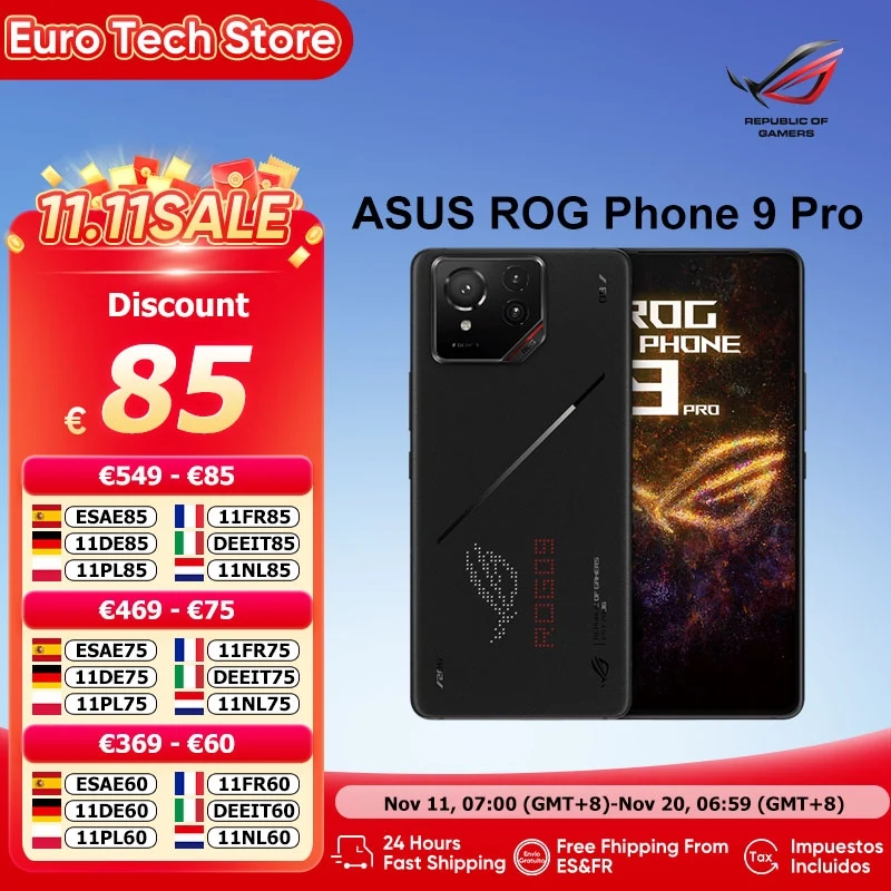 ASUS ROG Phone 9 Pro Snapdragon 8 Elite 6.78 ''185Hz écran e-sports 50MP caméra 5800mAh batterie 512GB/1TB Global Rom ASUS ROG Phone 9 Pro Snapdragon 8 Elite 6.78 ''185Hz écran e-sports 50MP caméra 5800mAh batterie 512GB/1TB Global Rom