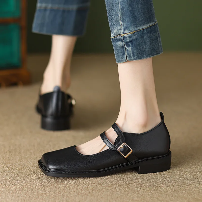 FEDONAS Retro Style Concise Women Pumps Spring Summer Office Ladies Casual Low Heels Square Toe Mary Janes Shoes Woman Big Size