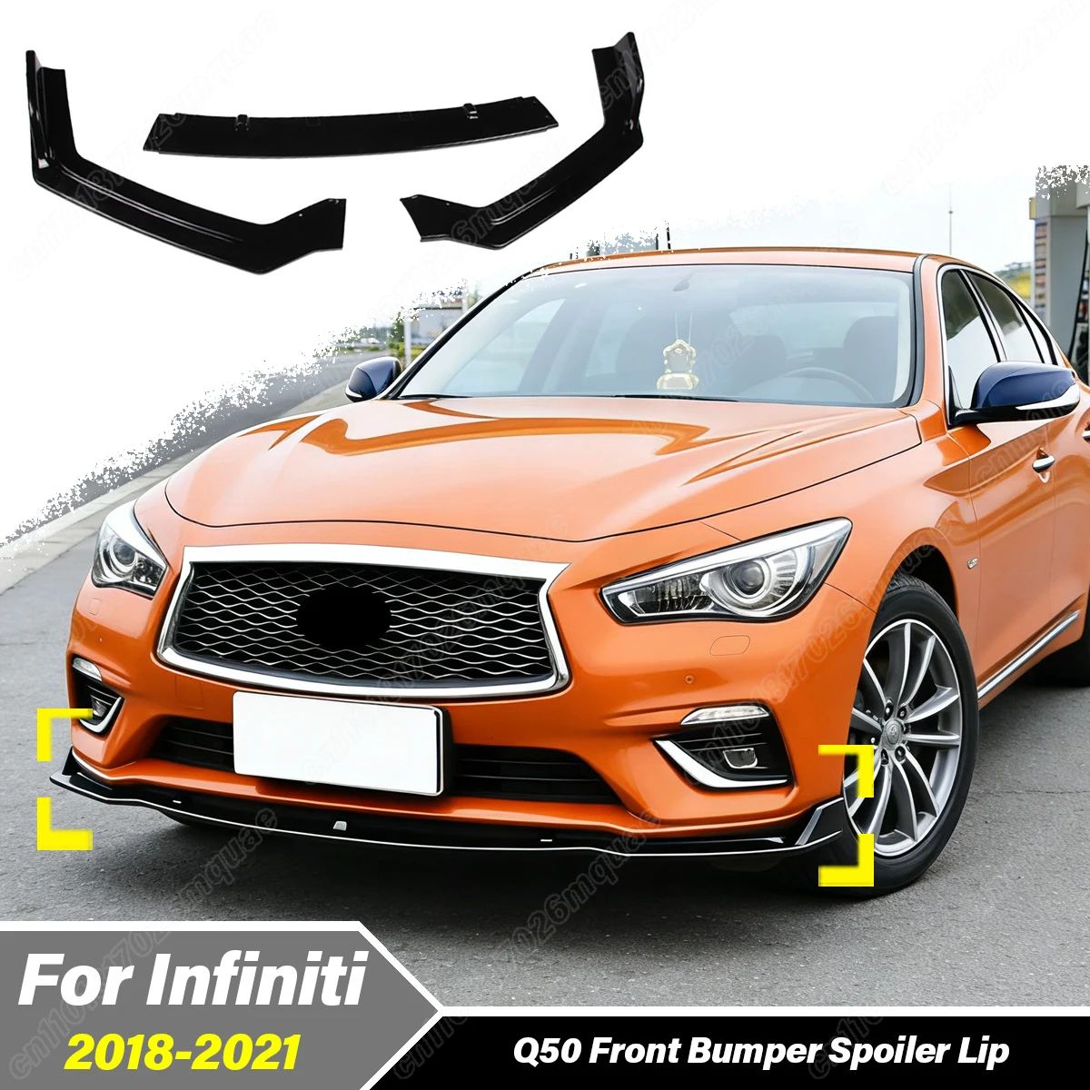 

For Infiniti Q50 2018 2019 2020 2021 Aumoboile Front Bumper Lower Lip Protective Cover Front Bumper Spoiler Lip Deoration Kit