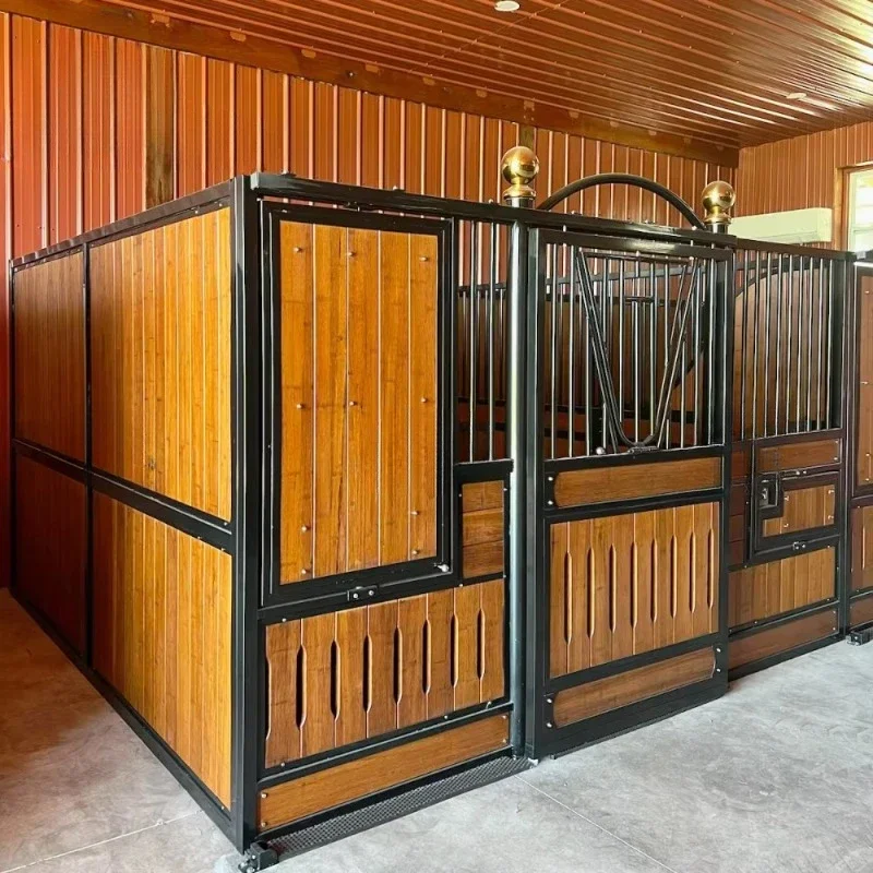 Equine Buildings Horse Stable Stall Panels Steel Racing Bamboo Temporary Horse Stable Sliding Door