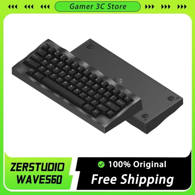 Zerstudio Waves60 Wired Mechanical Keyboard Kits Aluminum Keyboard Hot Swap 60keys Rgb Light Gasket Custom Office Keyboards Kit