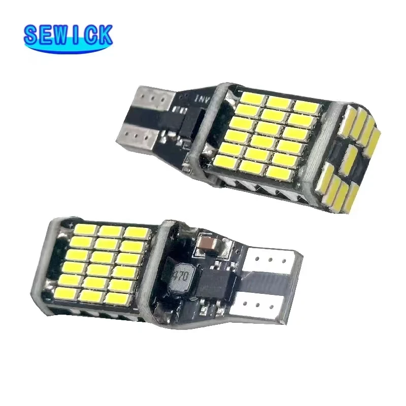 100pcs Car LED Bulb T15 W16W 4014 45SMD W5W LED Signal Light Super Bright Canbus No error DC12V/24V Reverse Parking Back Lamps