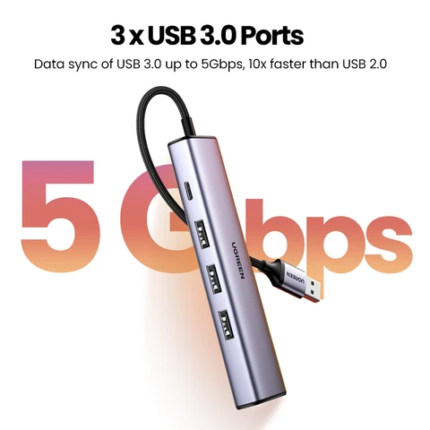 UGREEN USB Ethernet адаптер 5-в-1, 1000 Мбит/с — фото товара