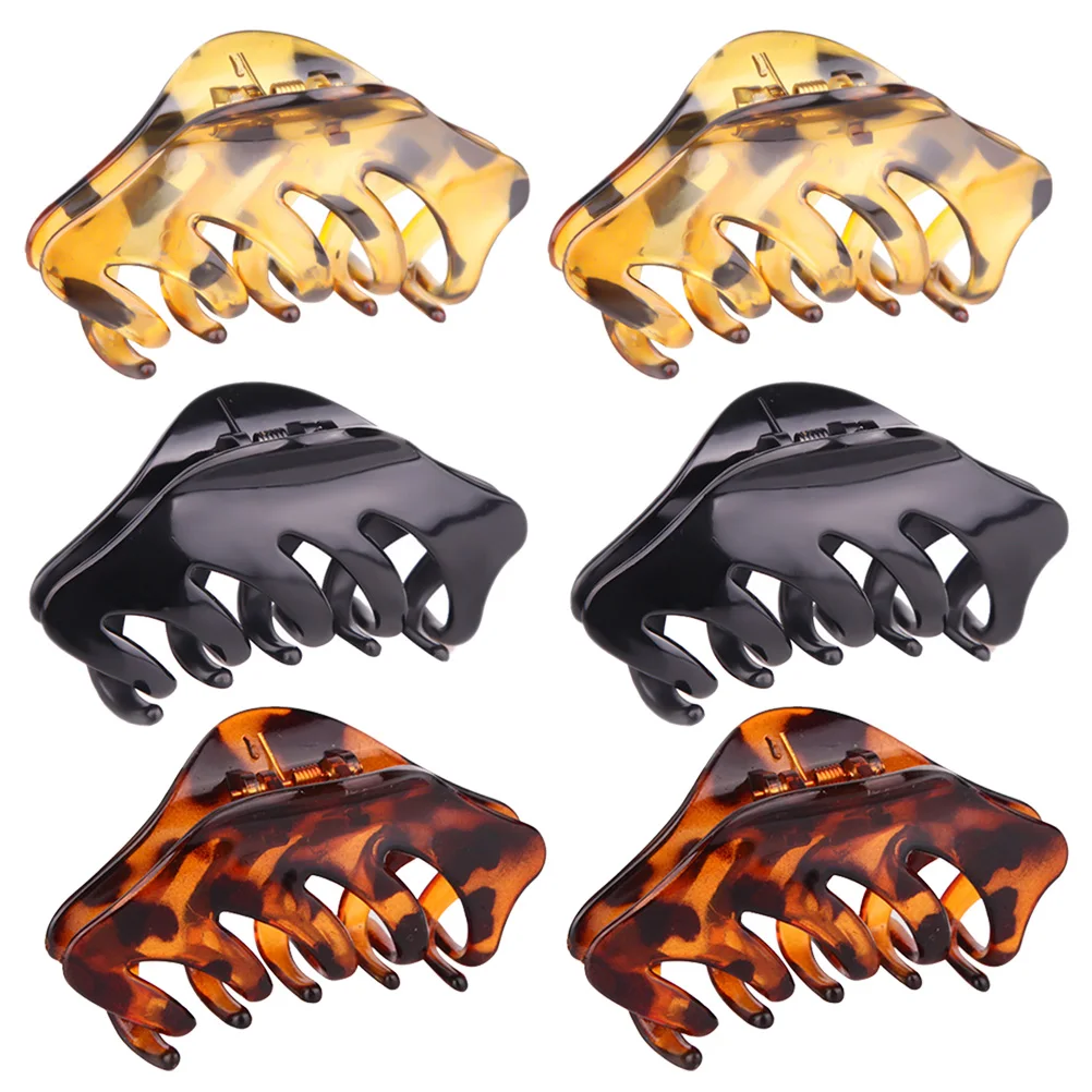 

6pcs Bath Hair Clip Claw Clips Ponytail Holder Fashion Hairpin Women Accessories Durable Plastic Thick Thin Hair Curly Straight