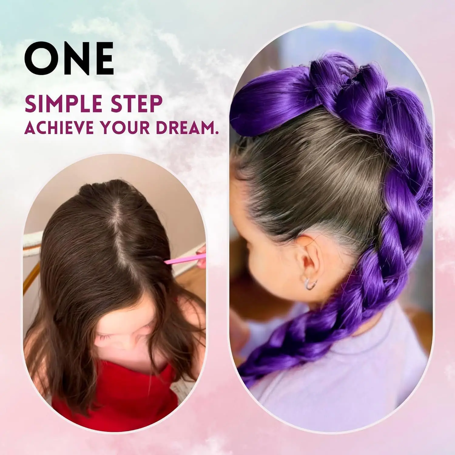 Kids Rumi Wigs Movie KPop Demon Hunter Cosplay Rumi Braid Purple Long Wigs Girls Halloween Party Performance Props Length 66cm