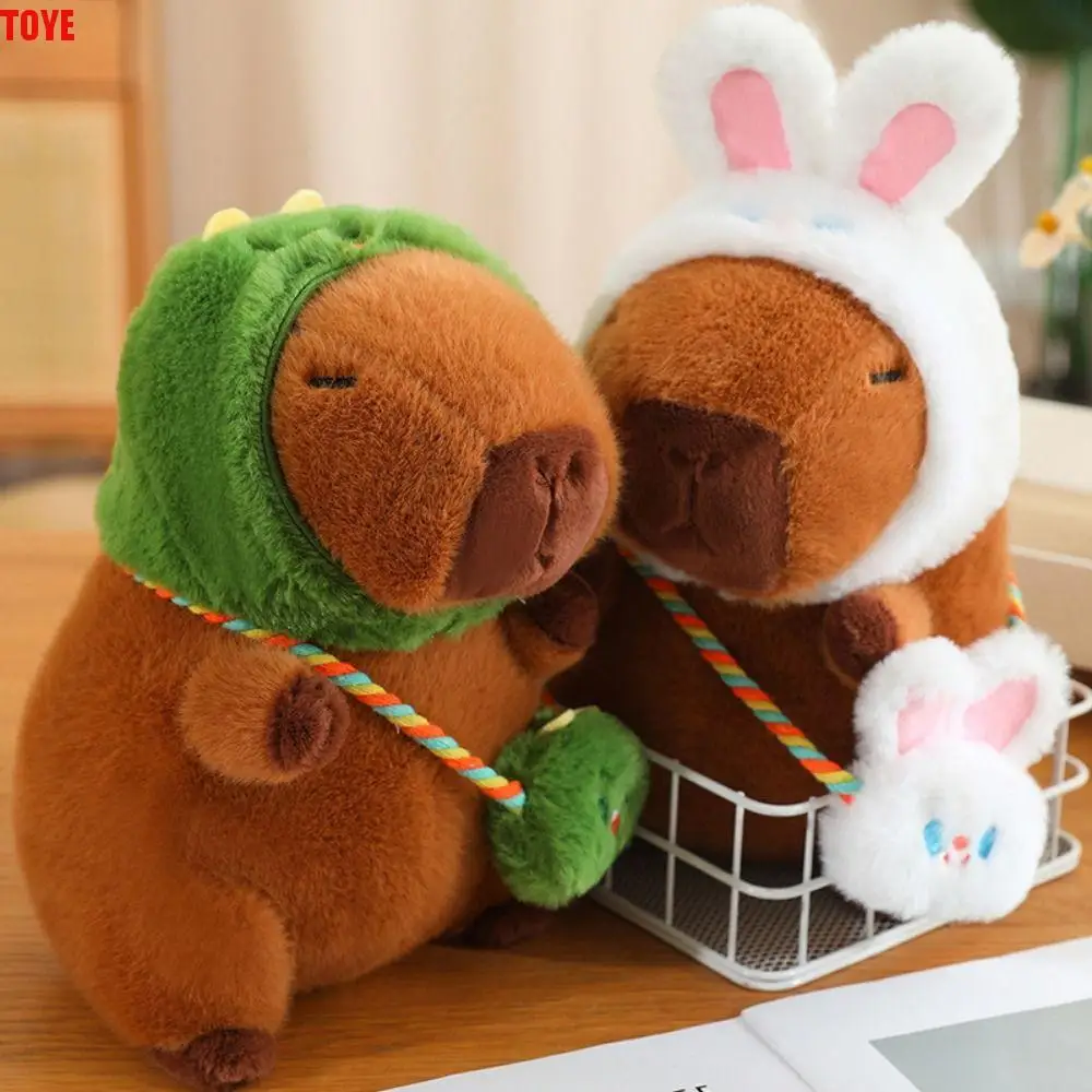 Frog Transforms Capybara Plush Toy Dinosaur Dog Capibara Anime Fluffty Toy Cartoon Rabbit Capybara Plush Doll Home Decor