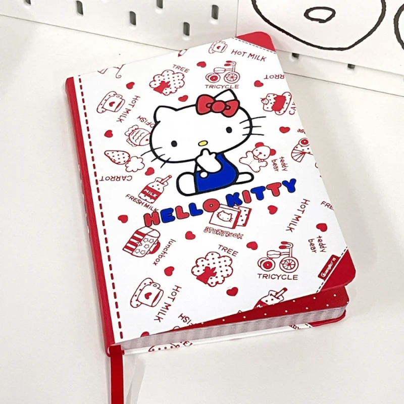 Sanrio Hello kitty Notebook Good-looking Student Cute Girly Heart Hard Shell Coloring Page Learning Stationery Notepad Gift Toys