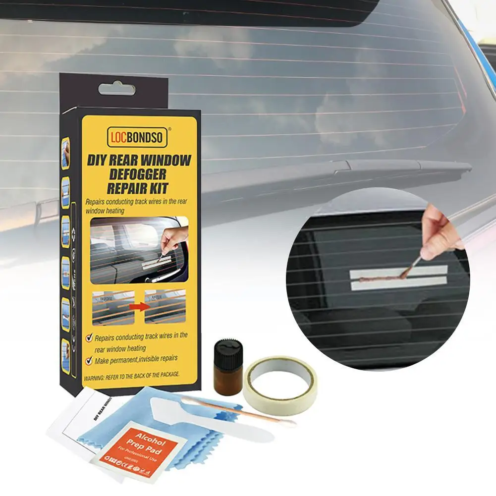 DIY Quick Repair Car Rear Window Defogger Repair Kit Glass Fix Heater Grid Scratched Defroster Window Lines Broken A7W1