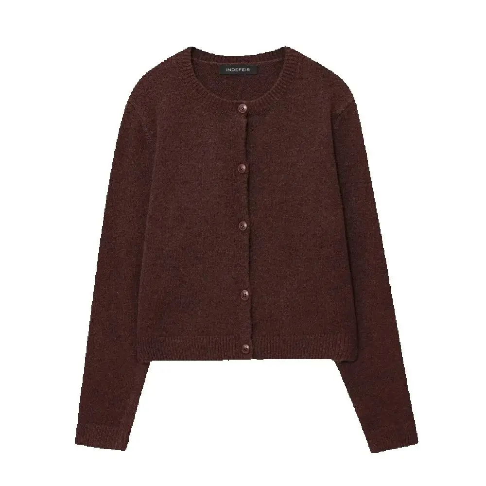 

Женский ленивый французский утягивающий свитер с круглым вырезом и длинными рукавами на пуговицах, весна/лето, новый модный кардиган