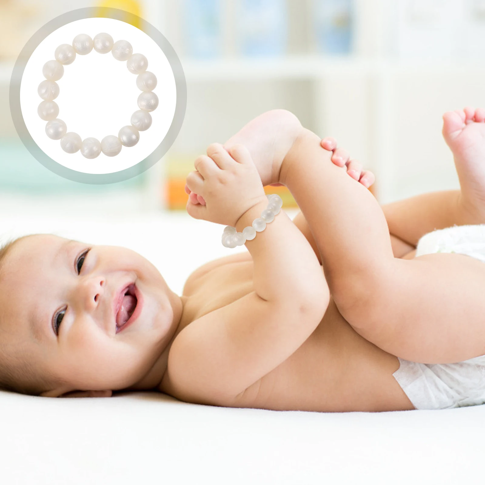 

Silicone Baby Teether Bracelet Smooth Texture Safe Size for Little Hands Soothes Teething Discomfort Baby Infant Teether