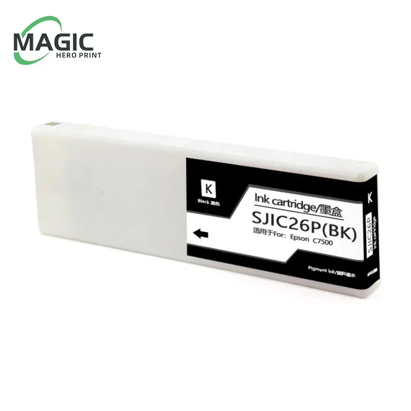 SJIC26P Compatible Ink Cartridge With Chip For Epson Colorworks TM-C7500 C7500 Color Label Printer Full With 300ml Pigment Ink