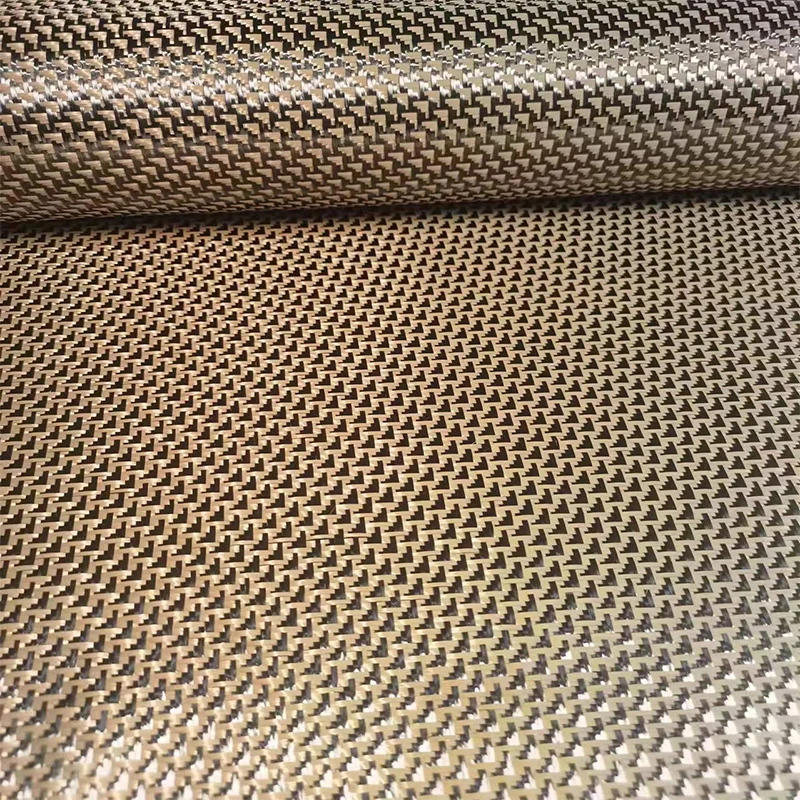 Kafu jacquard fabric for car and motorcycle decoration, gold airplane pattern 3K racket, DIY carbon fiber and Kevlar mixed fabri