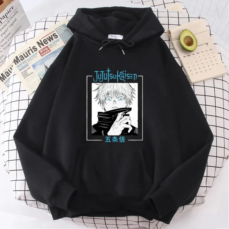 

Anime Male Hoodies Gojo Satoru Hoody Manga Casual Hip Hop Streetwear Versatile Mens Sweatshirts Graphic Punk Pullovers