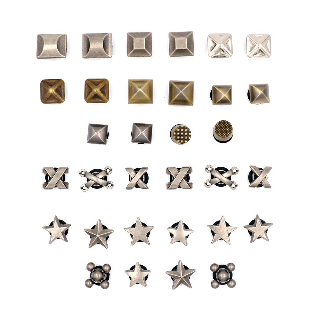 Shoe 크로크 Decorations Charm Джиббитц Pentagram Metal Pins Ornament Punk Style Slipper Accessories Buckles Kids Gift 1 Set 16 Pcs