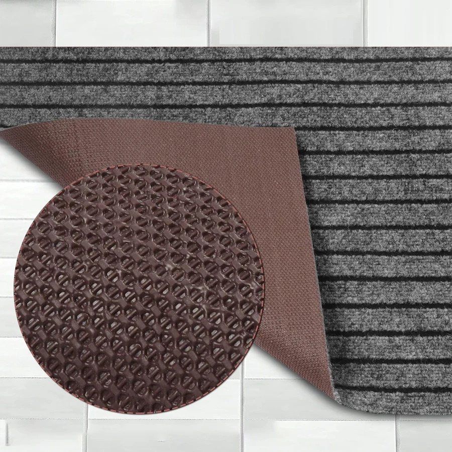 Felpudo de cocina a rayas de color sólido, alfombra antideslizante lavable, adecuado para baño, pasillo, cocina, puerta