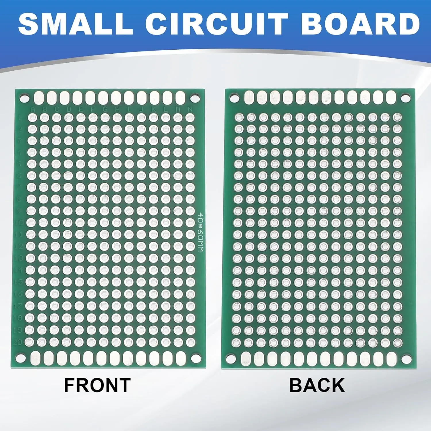 บอร์ด PCB ต้นแบบสีเขียว 2x8/3x7/4x6/5x7/7x9 ซม. แผงวงจรสองด้าน สำหรับงาน DIY บัดกรี 5/10 ชิ้น