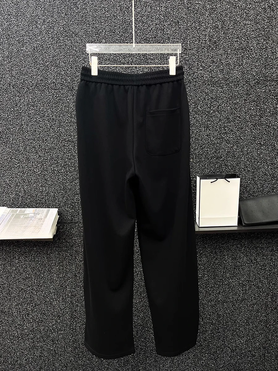 2025 Spring Summer New Casual Pants Handsome High-end Sweatpants Men's Loose Drawstring Versatile Trendy Sports Straight Pants