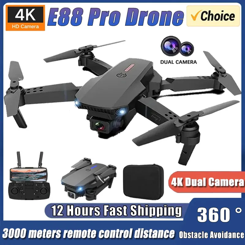 2024 E88Pro RC Drone 4K Professinal With 1080P Wide Angle HD Camera Foldable Helicopter WIFI FPV Height Hold Gift Toy