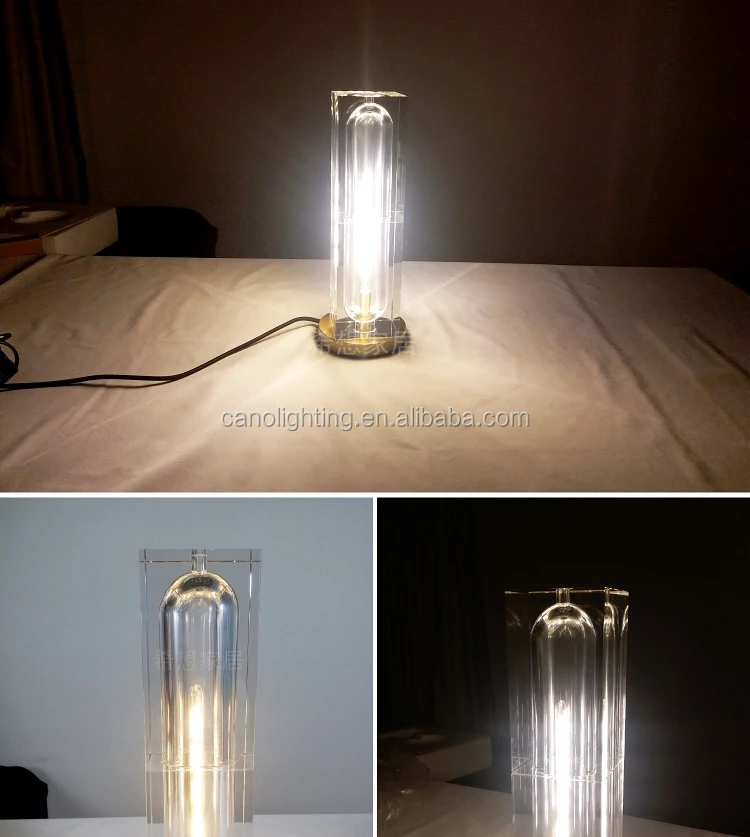 Interior Glacon LED Table Lamp, luz retangular, iluminação interior