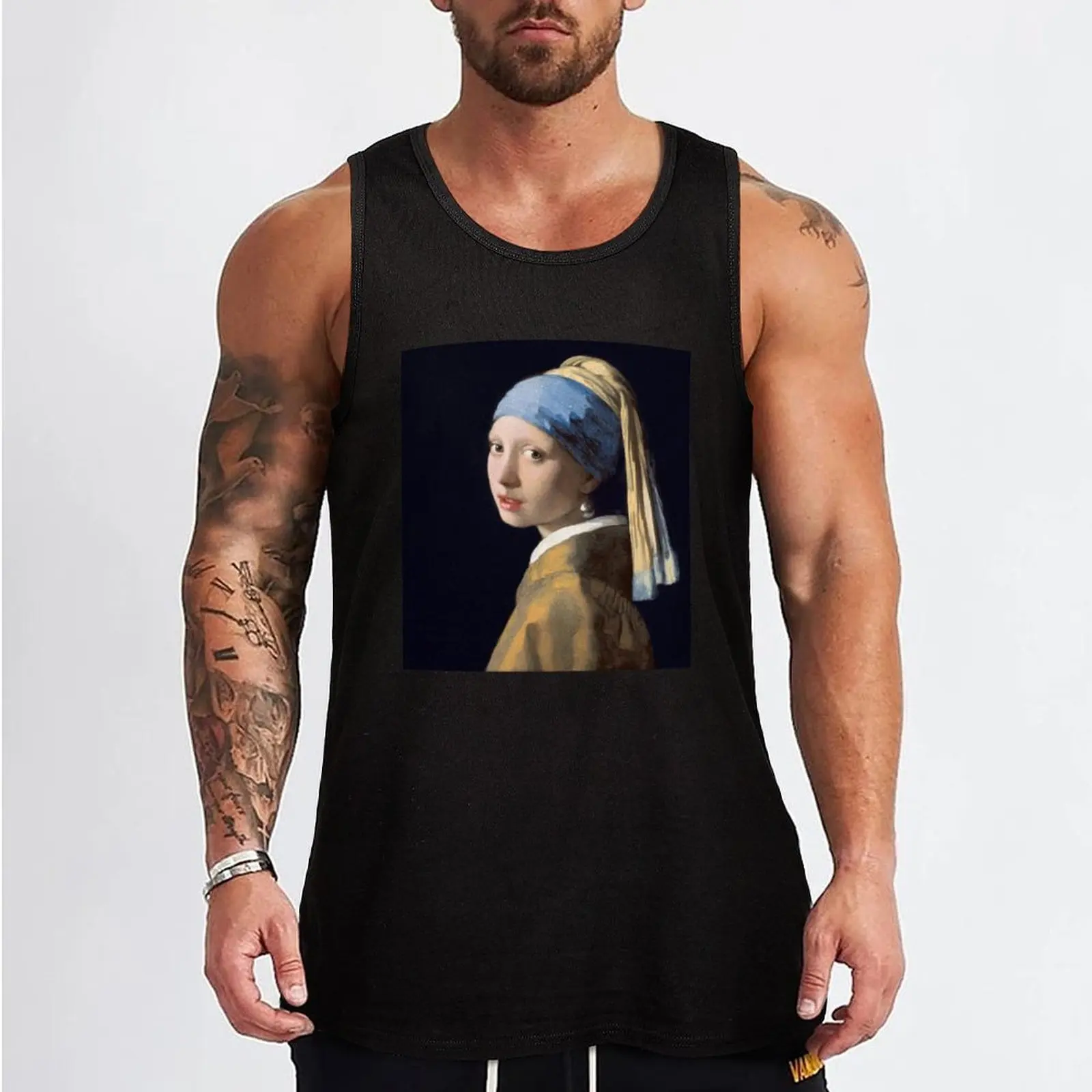 The Girl With The Pearl Earring by Johannes Vermeer high quality Tank Top man sexy?costume tops bodybuilding t shirt