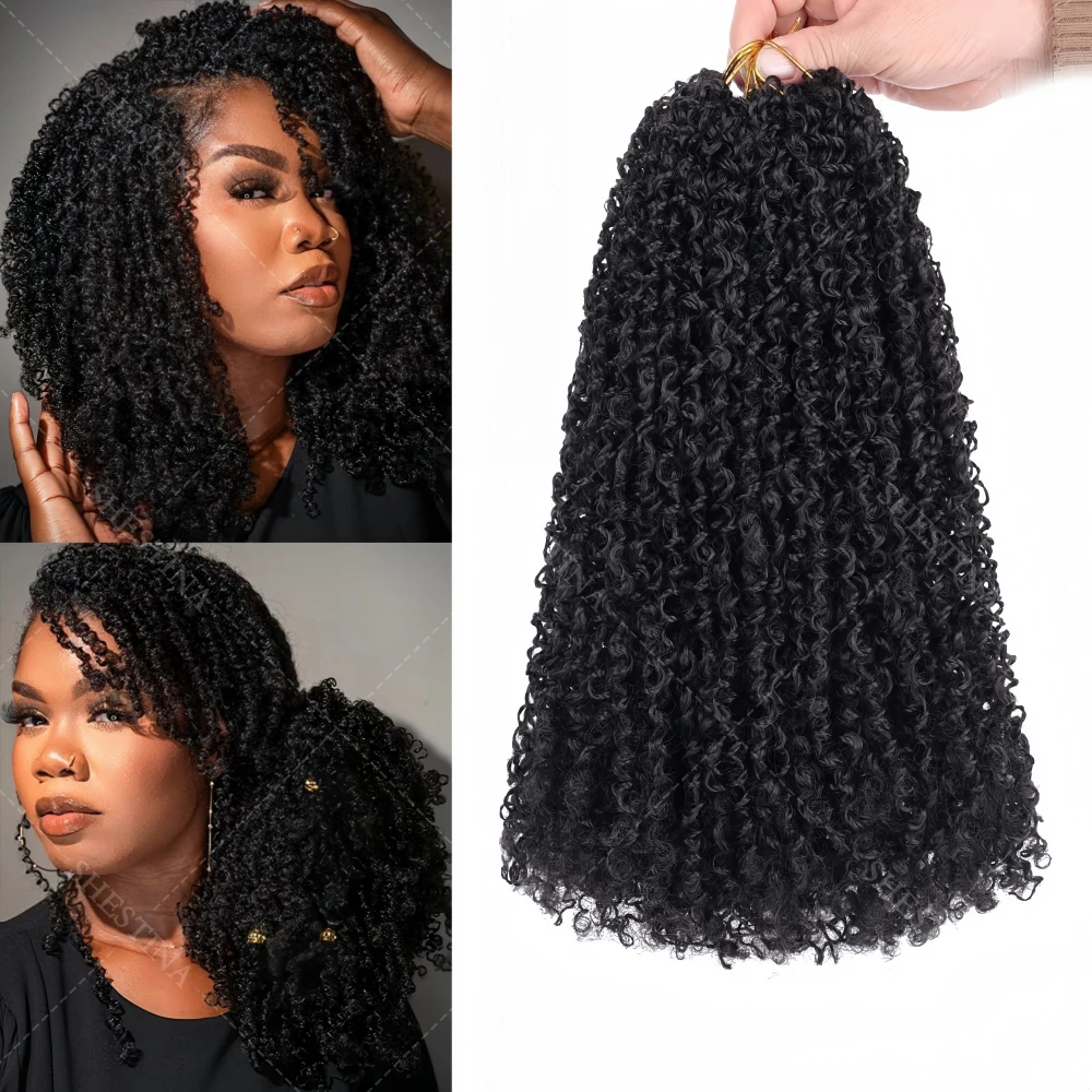 

12A Yankee Twist Mini Passion Twist Feather Crochet Human Hair Pre-Separated Boho Senegalese Twist Crochet Hair with Curly Ends