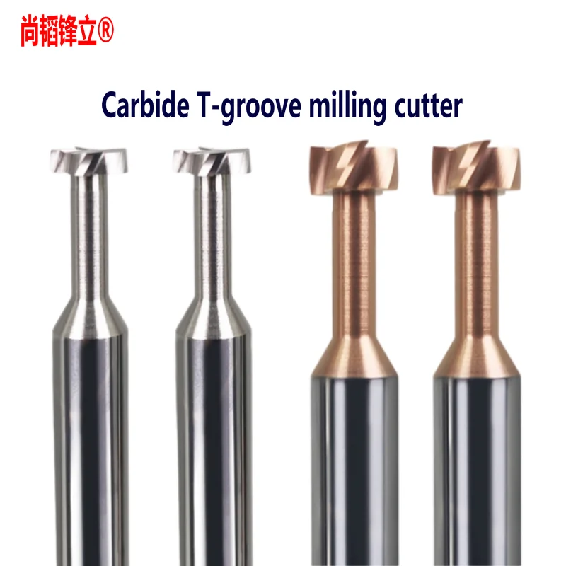 Integral Cemented Carbide Tungsten Steel T-groove Milling Cutter For Machining Aluminum Coating 2 3 4 5mm T-shaped End Mill CNC