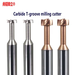 Integral Cemented Carbide Tungsten Steel T-groove Milling Cutter For Machining Aluminum Coating 2 3 4 5mm T-shaped End Mill CNC