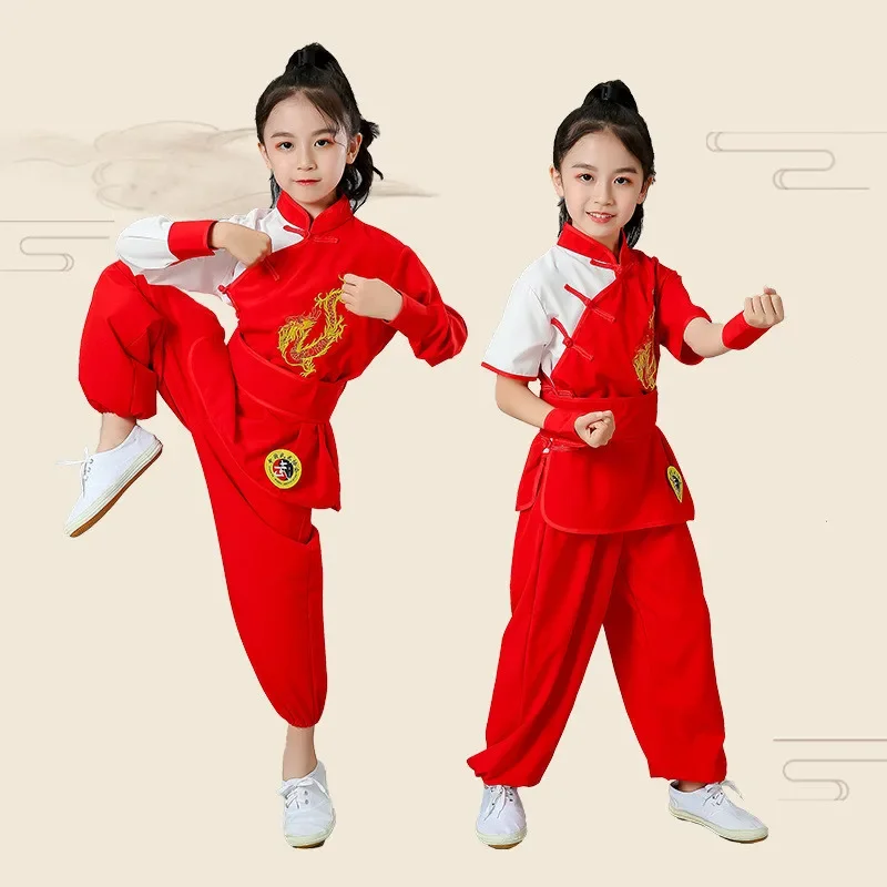 Chinese Children's Sets Martial Arts Costumes Tai Chi Girl Suit Baby Clothes Kung Fu Uniform Boy Set Perform Kids Wushu Suits