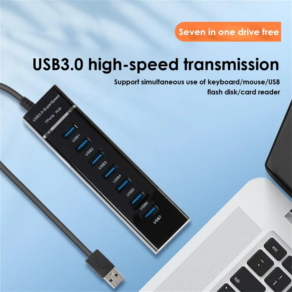 5Gbps USB Hub 3.0 Multiprise USB High Speed 7 Port USB Splitter Multiport For Macbook Pro Lenovo Xiaomi PC Laptop Accessories