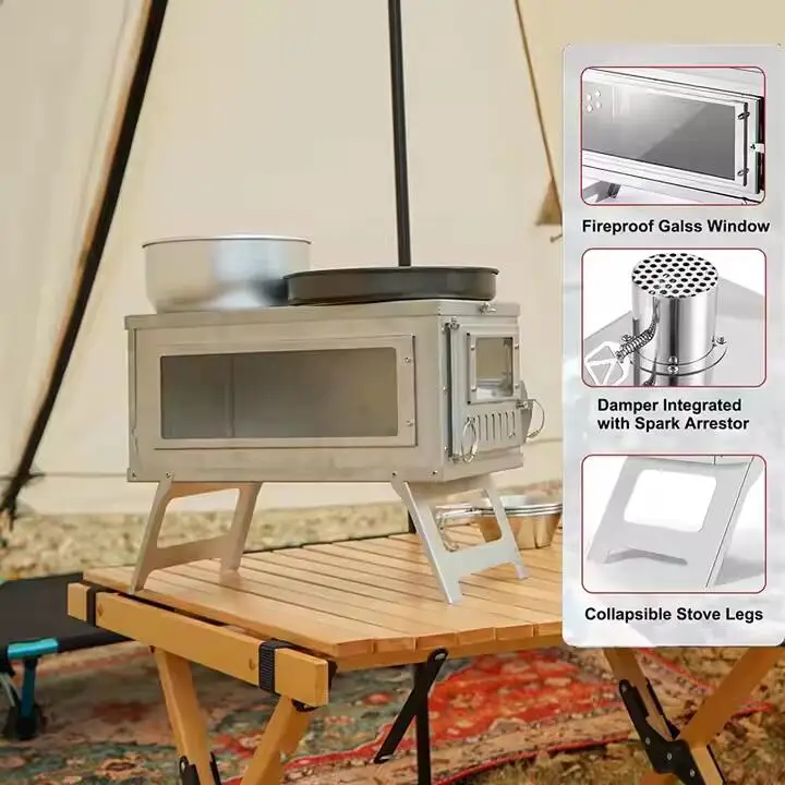 Portable Stove Camping Quick Release Backpack Tent Stove Wood Burning Board