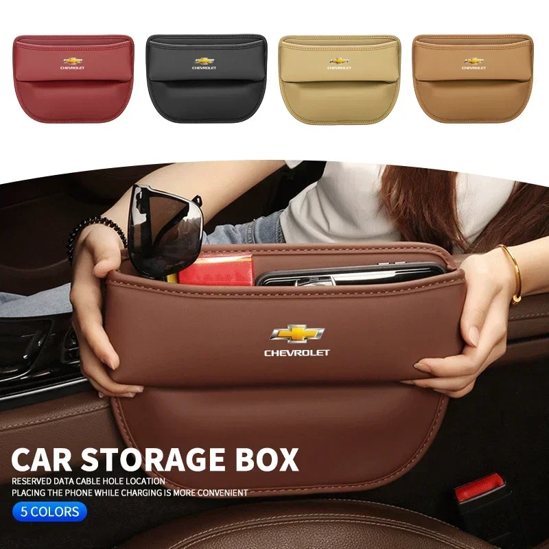 

PU Leather Car Seat Side Storage Pocket Suede Gap Filler Organizer Box For Chevrolet Cruze Captiva Malibu Trax Aveo Spark