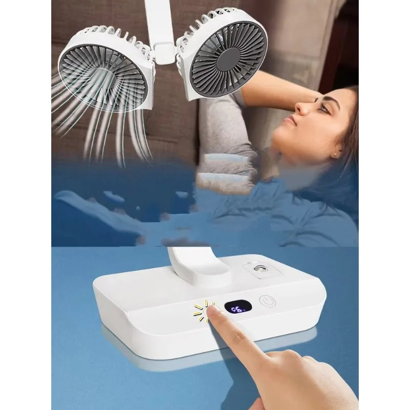 Smart Home Products New Desktop Double Head Fan Fast Air Cooling Digital Display Large Capacity Home