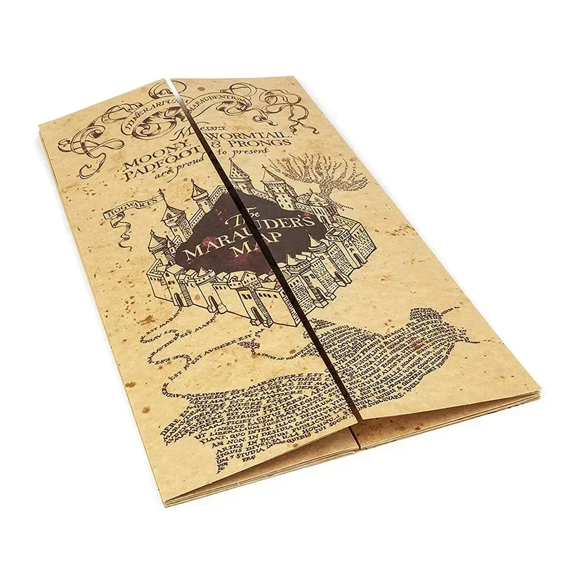 Hogwarts School Harries Ticket Marauder\'s Map Potters School of Witchcraft and Wizardry Brown Paper Treasure Map Christmas Gift