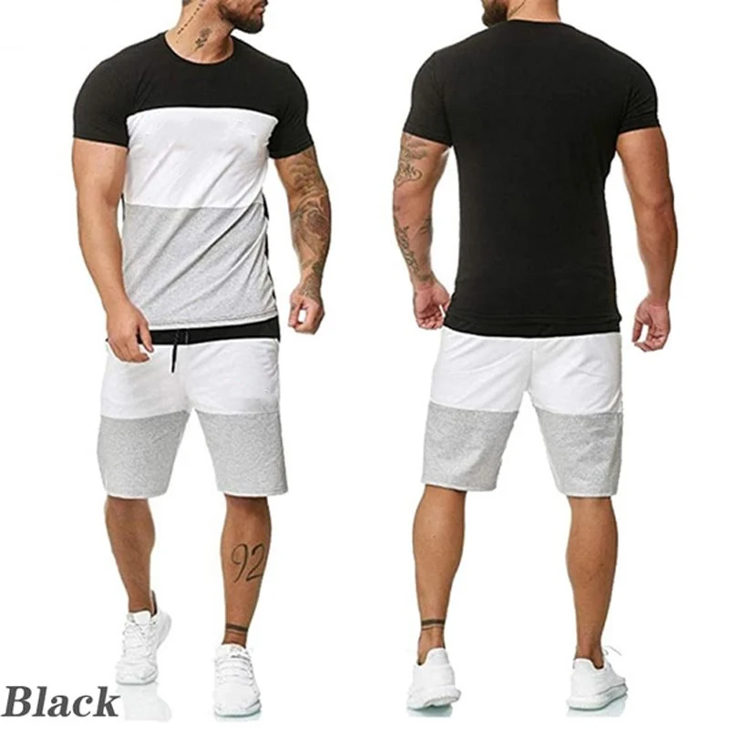 Hot Summer Loose T-shirt Beach Shorts for Men Casual Fitness Jogging Outfits Hip-hop Tracksuit Breathable Short Sleeved Set