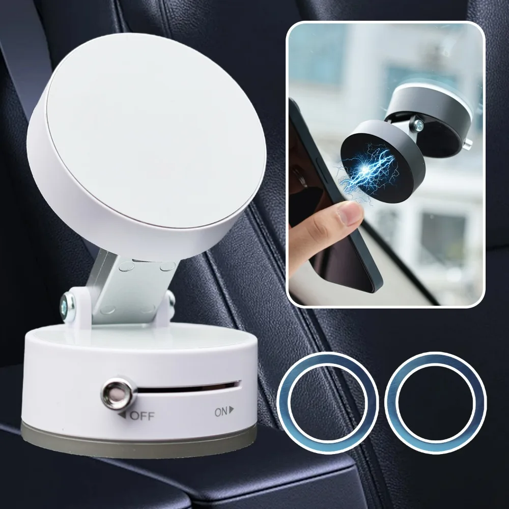 N52 Neodymium Magnet GPS Stand Foldable Vacuum Adsorption Magnetic Bracket Multi Functional Suction Cup Fixation Phone Holder