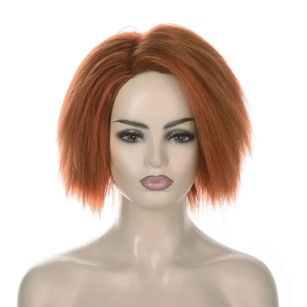 Parrucca Yaki corta arancione marrone Anime Cosplay per uomo di Evil Killer Parrucca Maledizione Capelli sintetici Cosplay Parrucca per feste