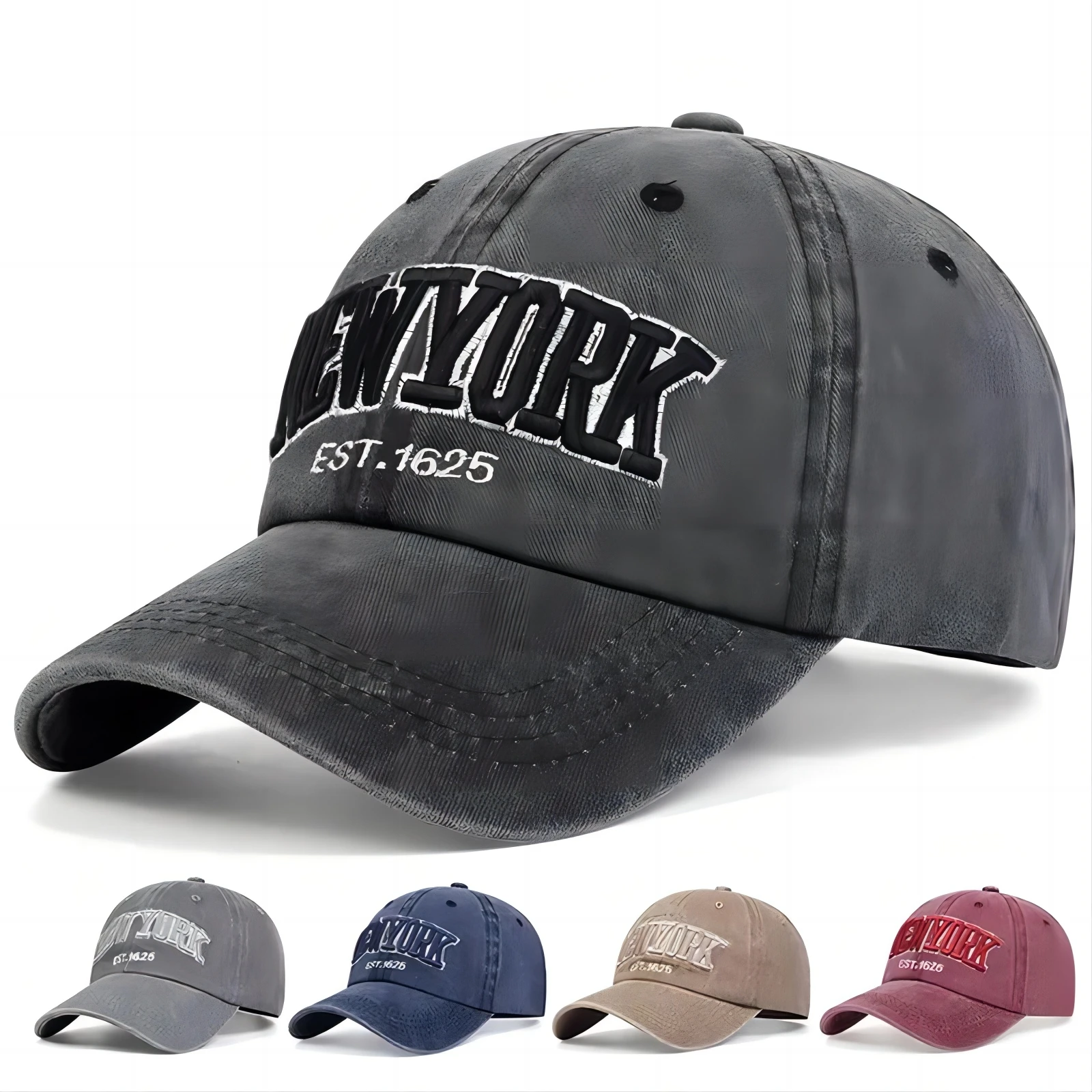 New York Washed Cotton Embroidery Baseball Caps Dla Kobiet Mężczyzn Unisex Washed Cotton Vintage Cap Wysokiej Jakości Czapki Sportowe Outdoor