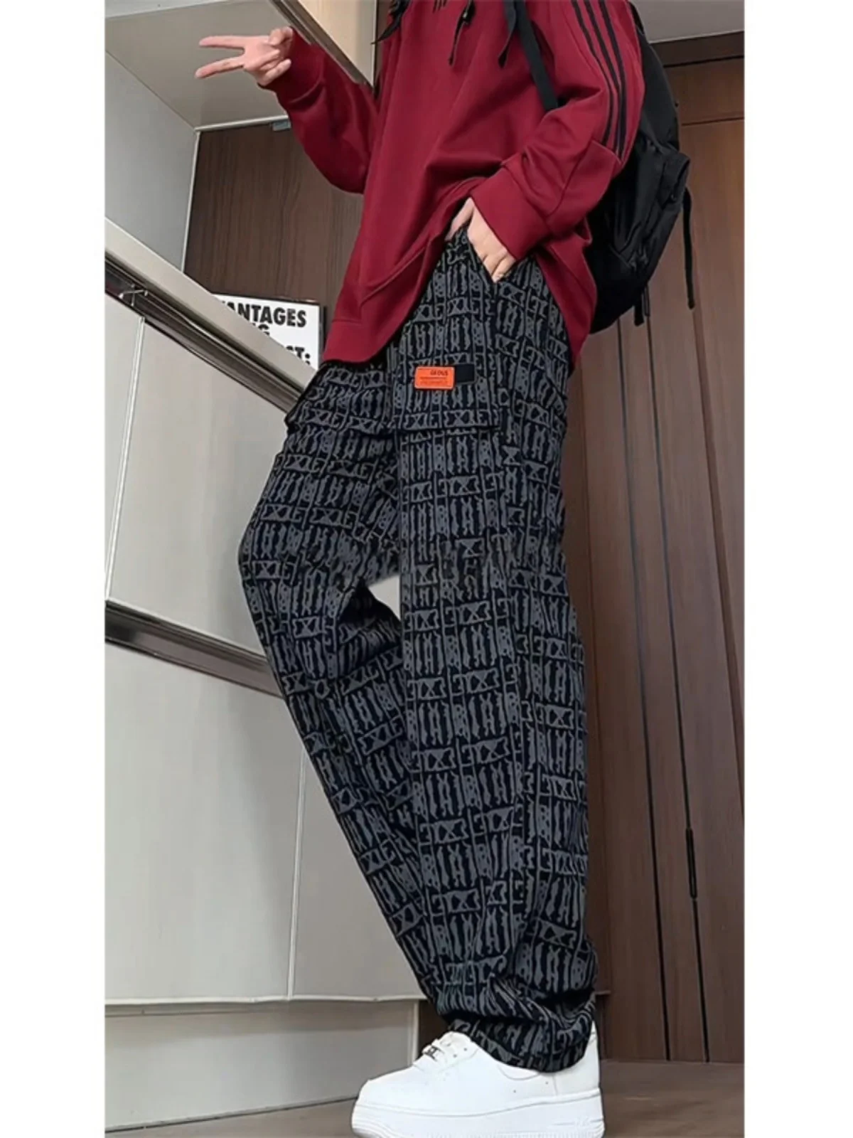 

Брюки прямого кроя из вельвета с принтом тай-дай, повседневные, модные, в уличном стиле, свободного кроя, в стиле ретро, американский стиль