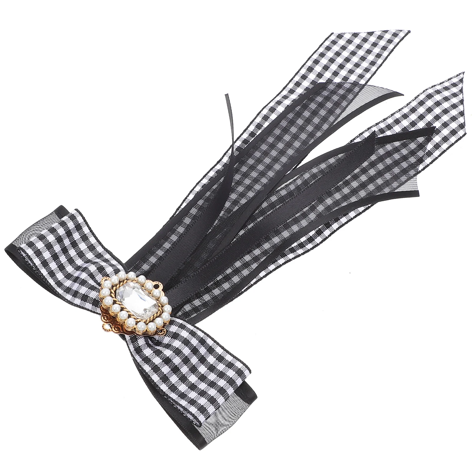 1Pcs Rhinestone Pearl Shirt Bow Tie Delicate Clip on Women Suit Tie Wedding Party Gift Women Shirt Bowtie Imitated Pearl Bowtie