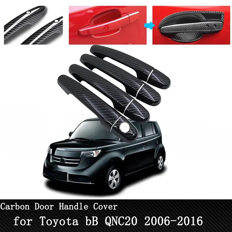 

Car Door Handle Cover For Toyota bB QNC20 2006-2016 Exterior Protective Covers Black Carbon Fiber Stickers Car Accessories