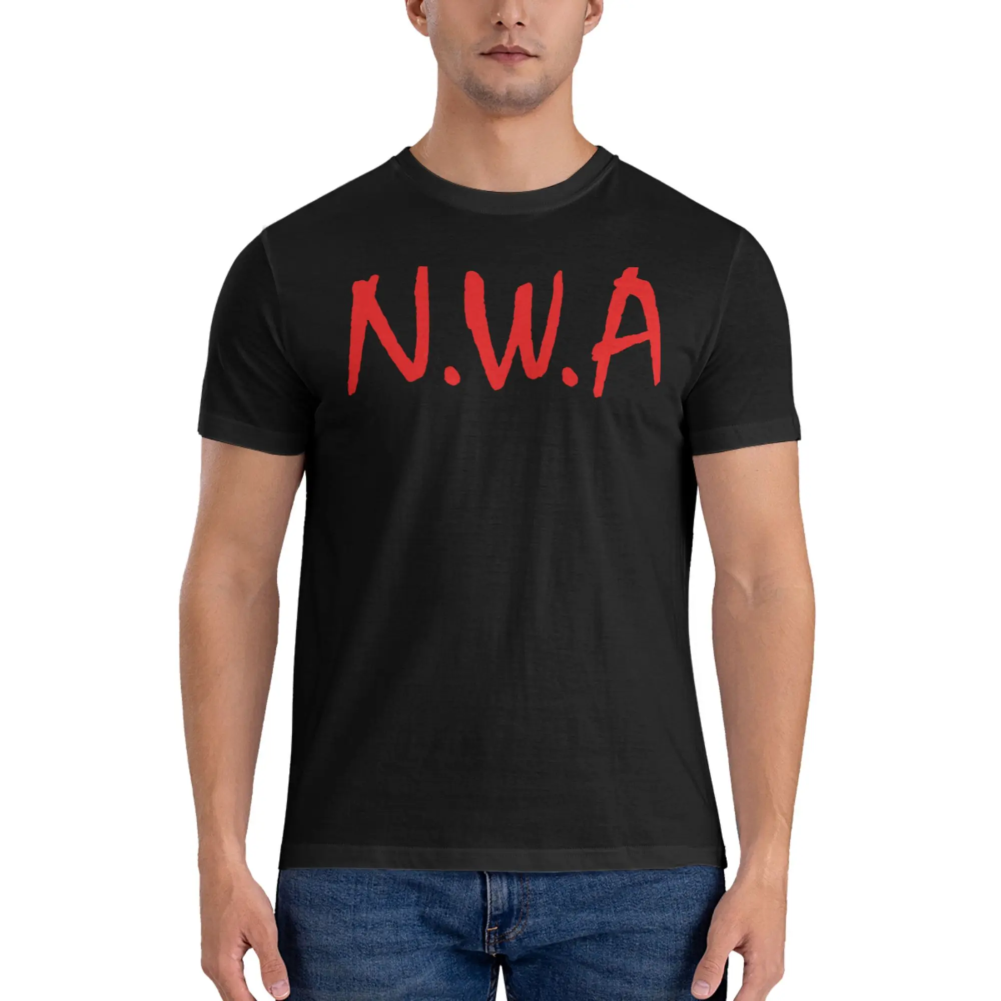 Camiseta NWA ultra minimalista a la moda, capa interior informal urbana para primavera y otoño, manga corta