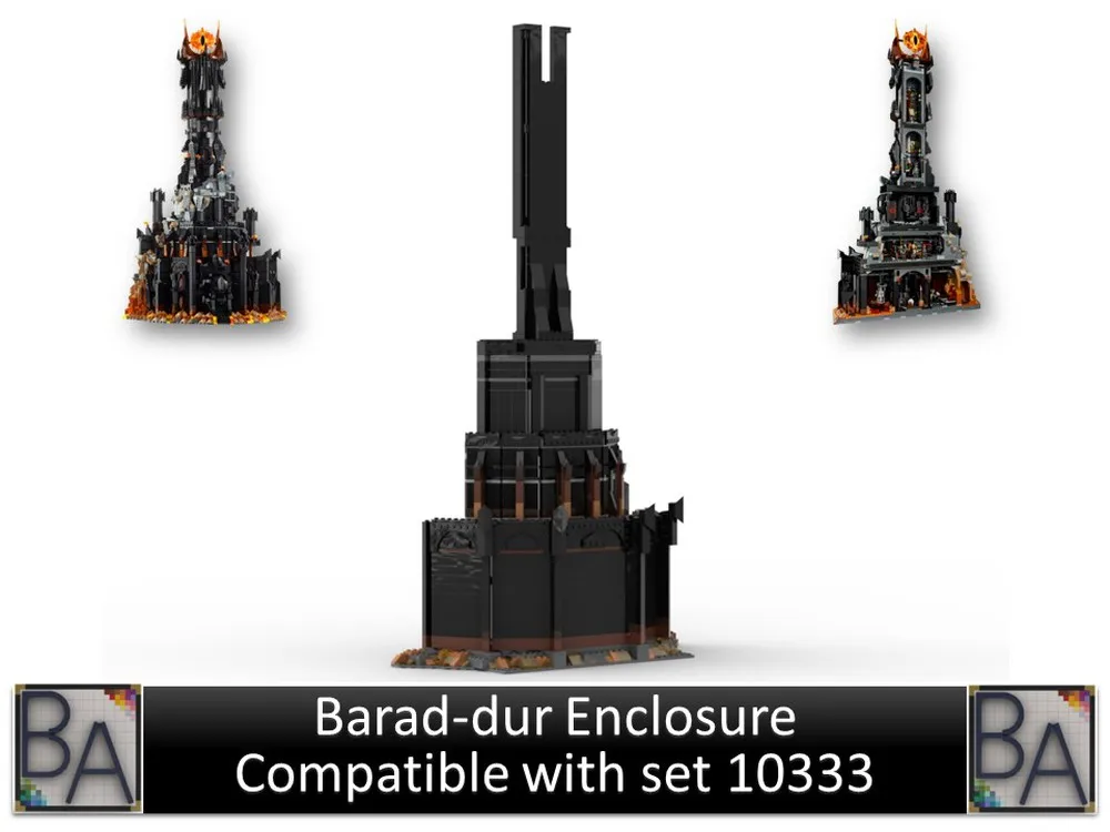 

1196 шт., креативный корпус Barad Dur, совместимый с 10333, черная башня, темная модель Moc, строительные блоки, кирпичные игрушки для детей, подарки для взрослых