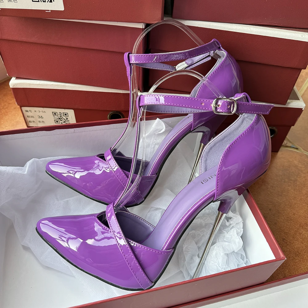 New Customized 16cm Extreme Metal High Heels Sexy Purple Pole Dancing Stage Performance Stilettos Pumps Fetish Cross Dresser