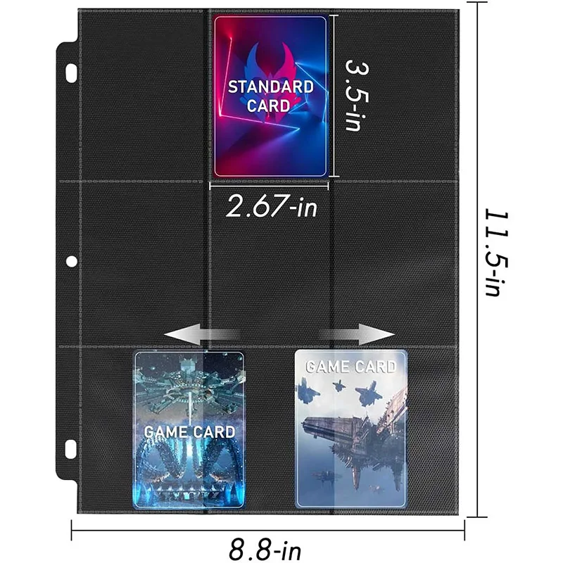 900 Taschen Sammelkartenhüllen Binder Baseball Card Binder Sleeves Passend für 3 Ringbinder Kartenhalter Schutz