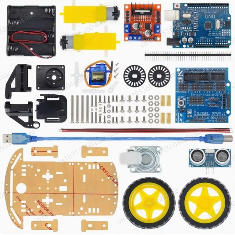 Optional 2WD/4WD DIY Smart Car Chassis Kit, Unassembled Robot Vehicle for STEM Electronic Experiment Project