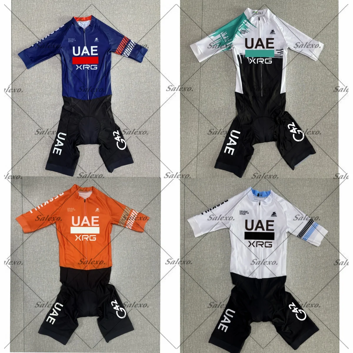 

New Tour 2026 UAE Men's Triathlon Cycling Jersey Set Short Sleeve Suit Bodysuit Skinsuit Jersey Clothing Maillot Ropa Ciclismo