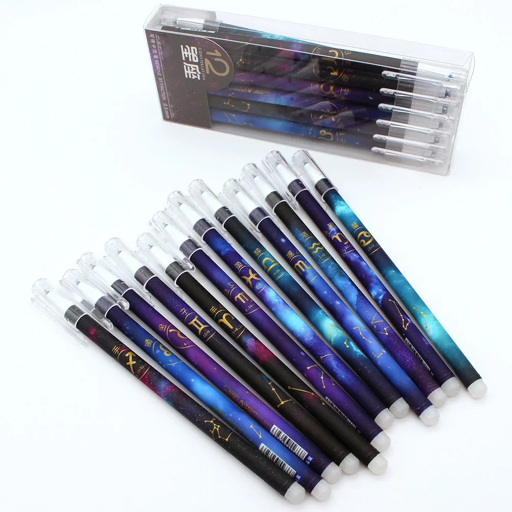 

24pcs Gel Student Stationery Constellation Design Durable Writing Pen For Adults Erasable Ink Pens Practical Signing Pens